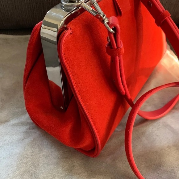 Zara Bags Zara Red Velvet Crossbody Bag Poshmark